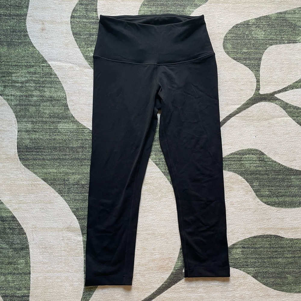 90 Degree By Reflex Black Cropped High-Waisted Leggings